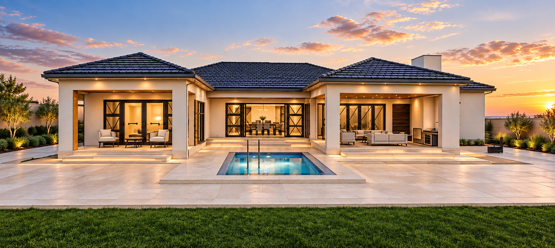 Modern residence with pool and outdoor living